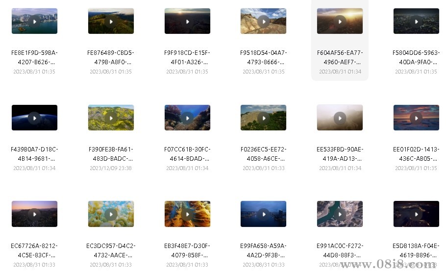 134个自然景观视频(4K高清)