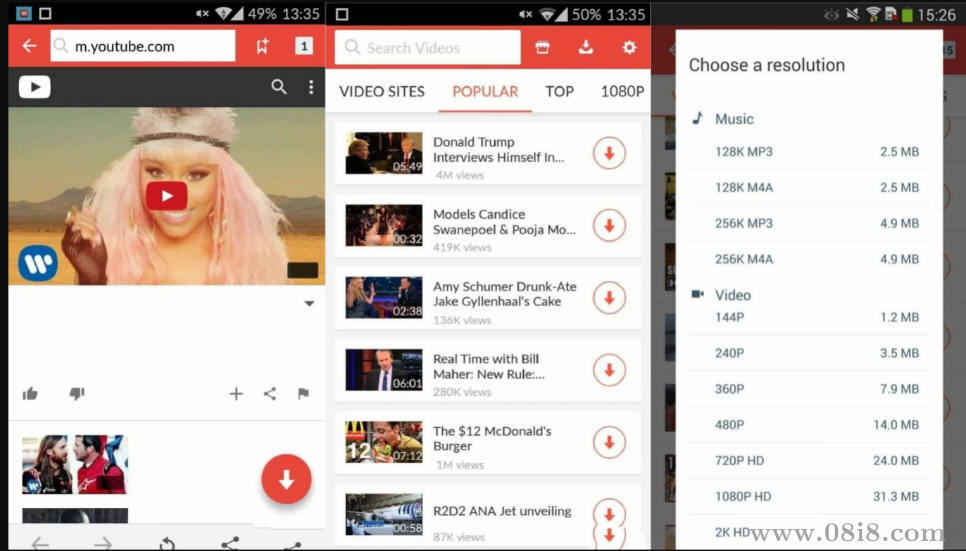 YouTube视频音频下载app（android）