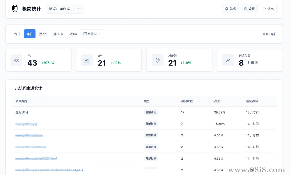 PHP网站统计系统源码