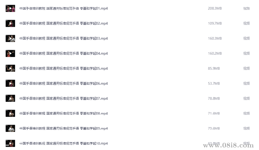 [免费]中国手语培训视频教程