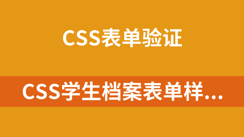 CSS学生档案表单样式代码