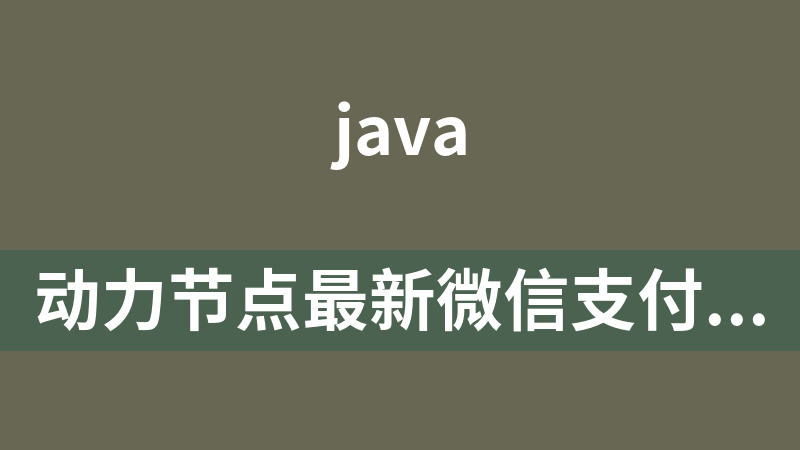 动力节点最新微信支付视频教程