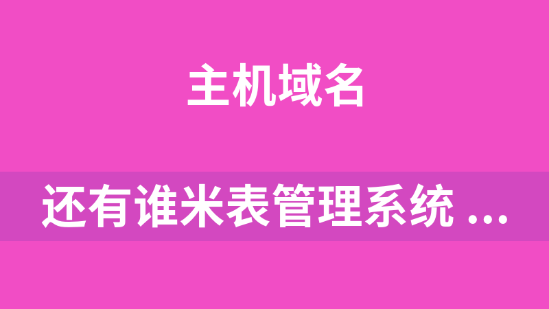 还有谁米表管理系统 1.1.1.8