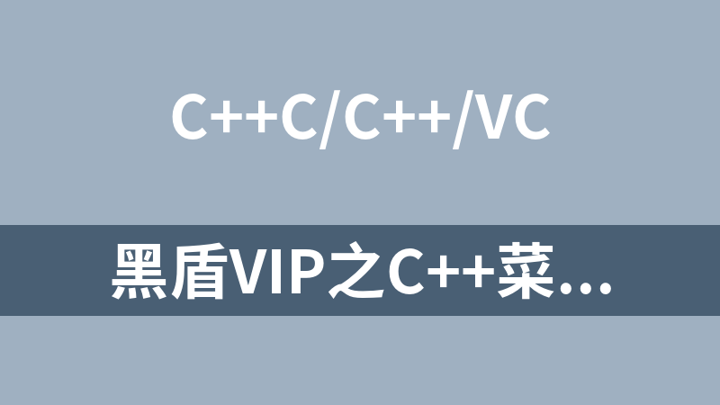 黑盾VIP之C++菜鸟基础起飞课程视频【125讲】
