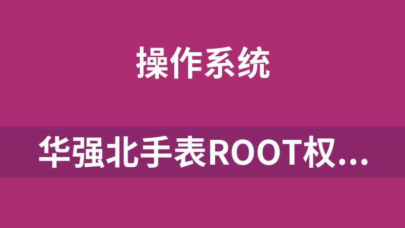 华强北手表Root权限获取(测试版)