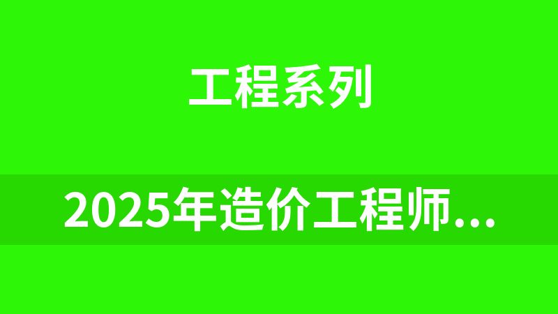 2025年造价工程师(全套4.2T)