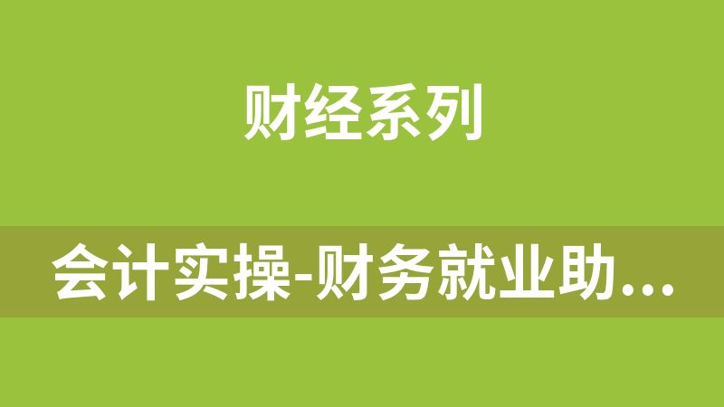 会计实操-财务就业助岗包