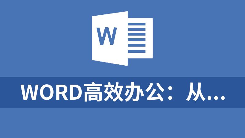 Word高效办公：从小白到精通