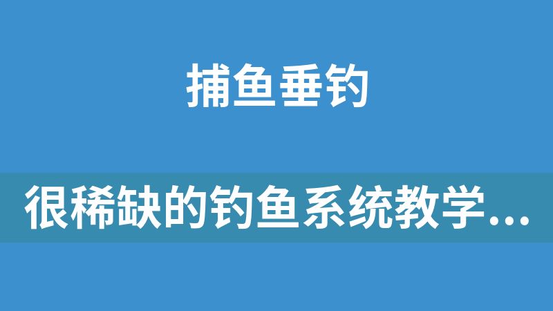 很稀缺的钓鱼系统教学视频