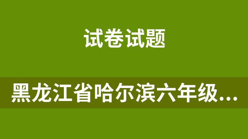 黑龙江省哈尔滨六年级语文（五四制）下学期期末基础测试22套