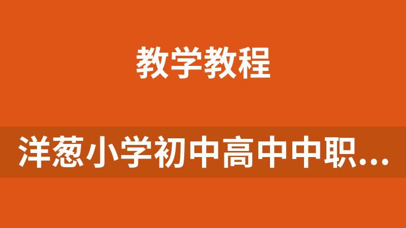 洋葱小学初中高中中职教学视频