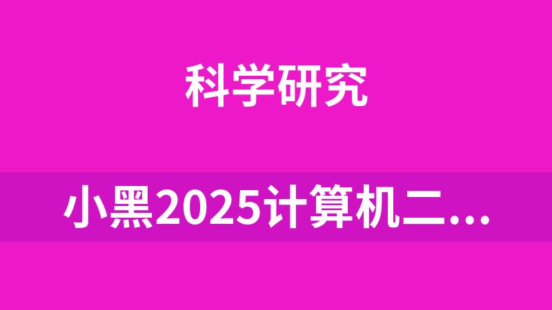 小黑2025计算机二级