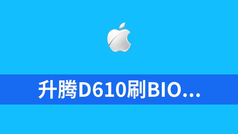 升腾D610刷BIOS教程_附BIOS文件