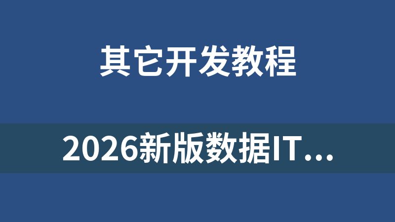 2026新版数据IT资料