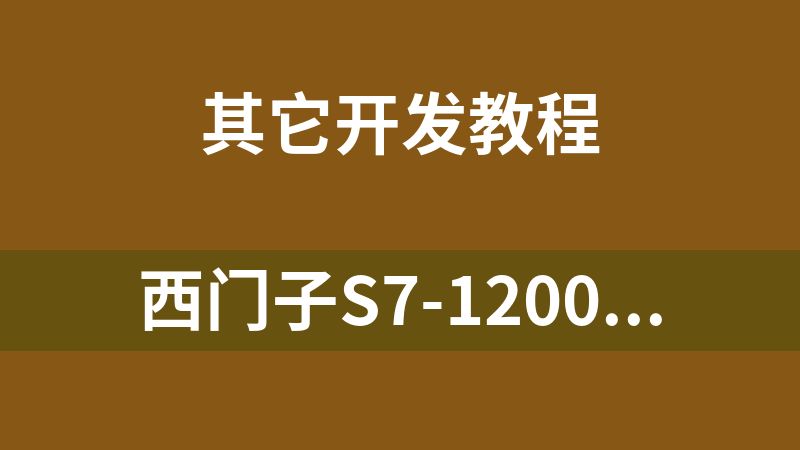 点击放大 西门子S7-1200编程应用入门