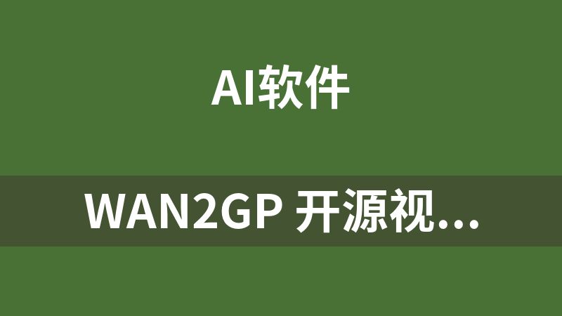 点击放大 Wan2GP 开源视频生成工具