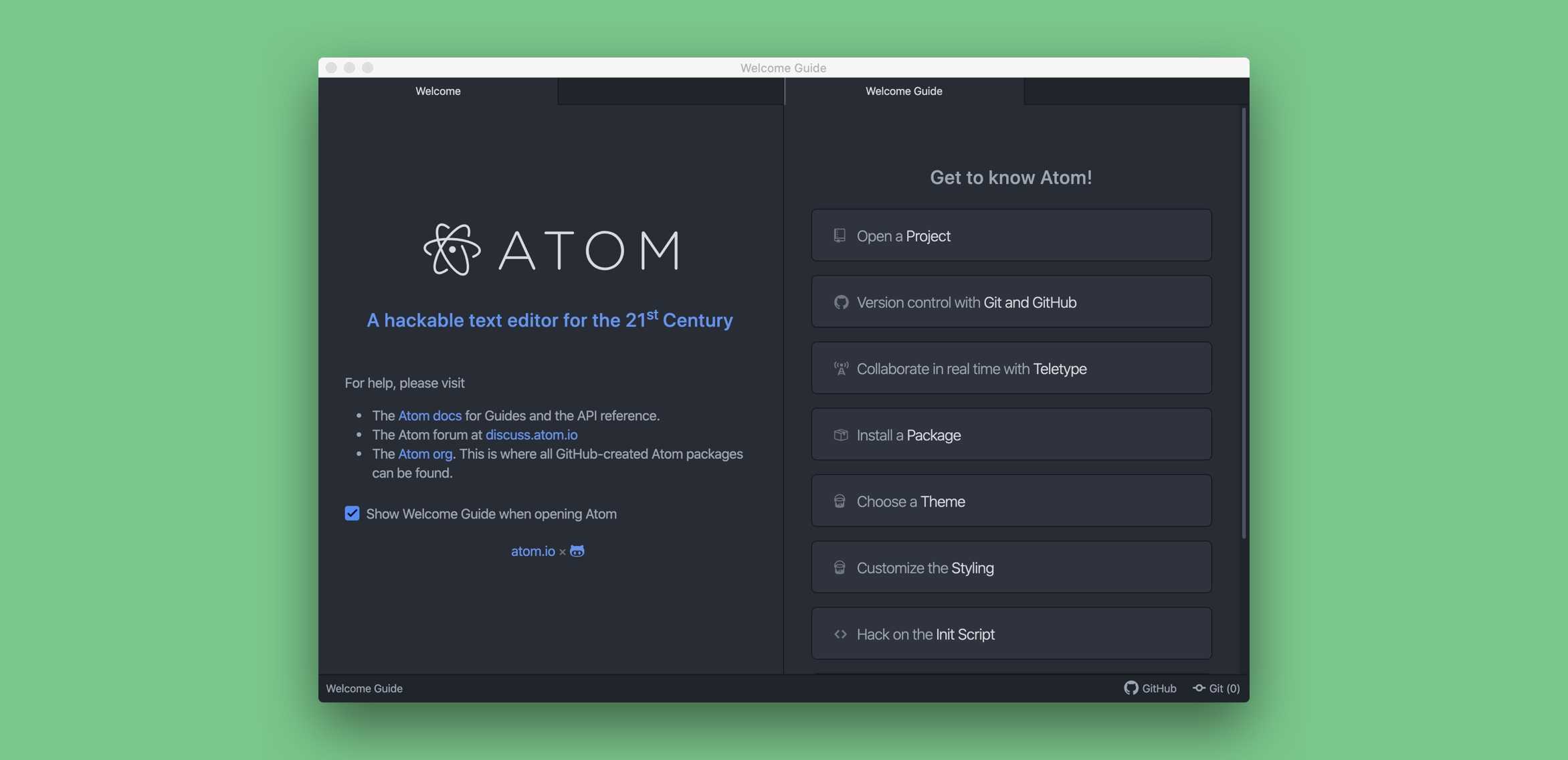 开源免费的跨平台代码编辑器Atom