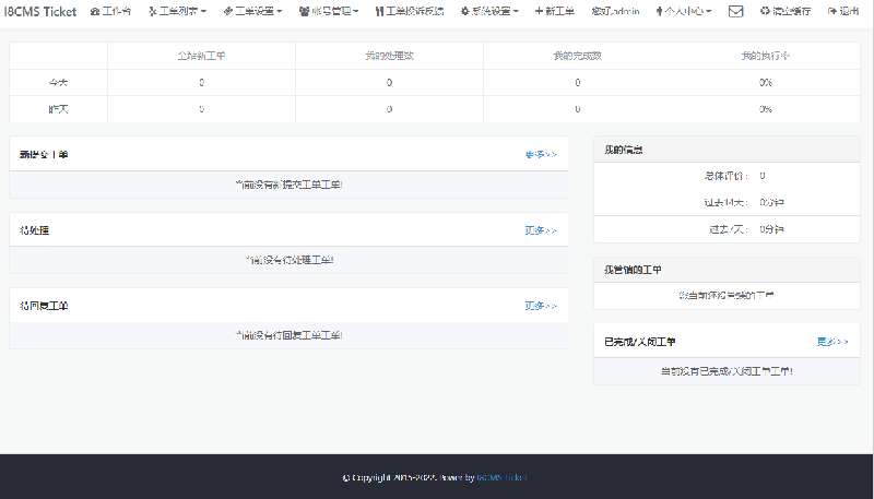 点击放大 I8CMS Ticket客服工单系统源码带小程序源码