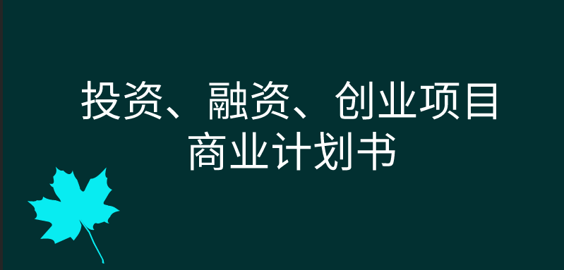 75个投资、融资、创业项目商业计划书world模版（08i8资源网整理）