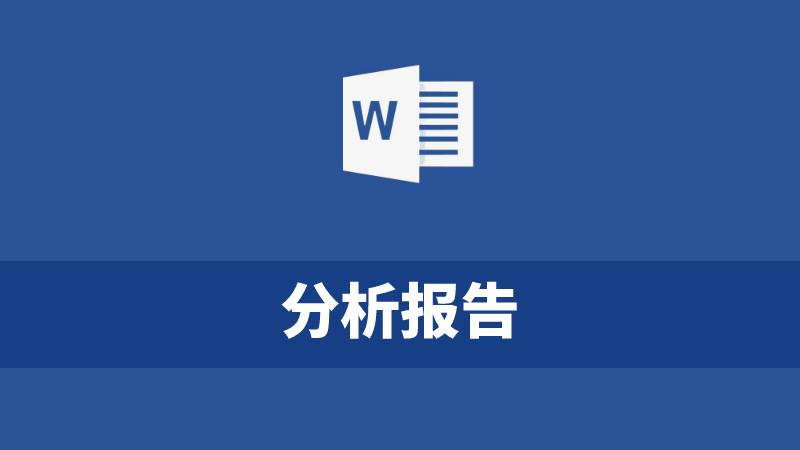 162个分析报告word模版