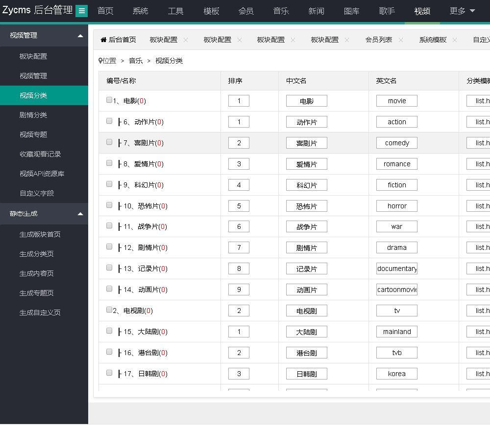  Zycms 综合内容管理系统源码(音乐\新闻\图库\歌手\视频)