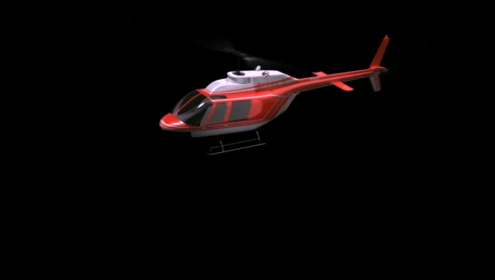 直升机出场全息黑背景裸眼3D视频