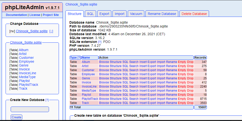 sqlite数据库在线管理工具源码（PHP）phpLiteAdmin