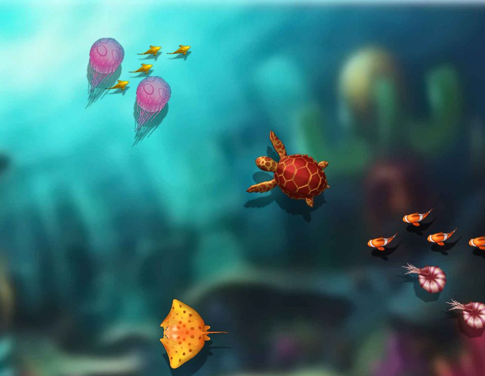 纯CSS3调用png图片实现鱼、水母、乌龟等游动的动画