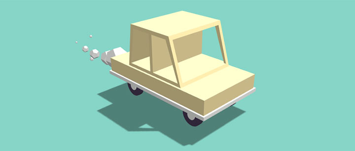 html5 canvas 3D汽车模型排放尾气动画特效