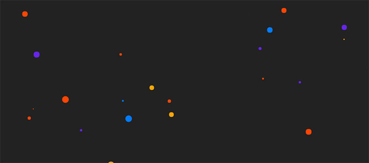 HTML5 Canvas彩色圆点粒子飘动动画特效