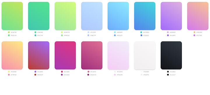 15种CSS3渐变颜色色板配色代码
