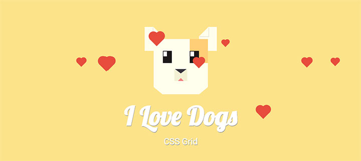 js+css3绘制卡通狗与爱心冒泡动画特效