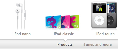 苹果ipod产品切换特效