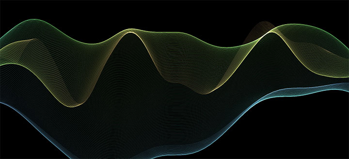 HTML5 Canvas彩色发光线条波浪背景动画特效