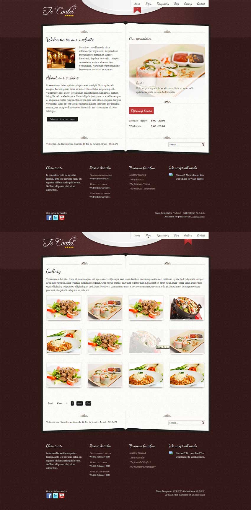 欧式风格西餐厅美食网站模板html下载_企业网站模板