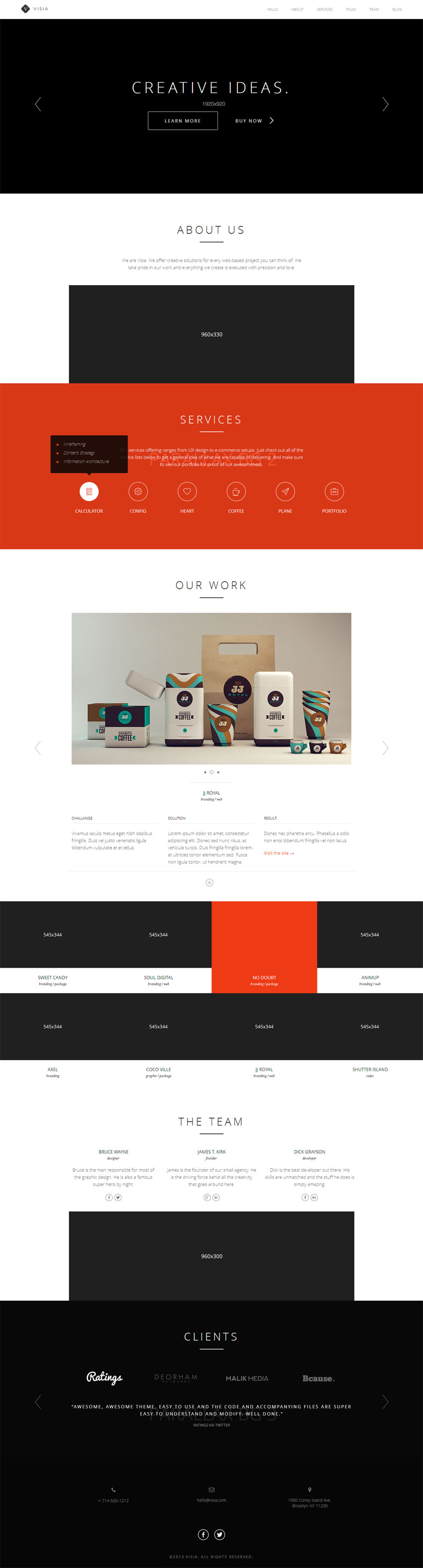 简洁的html5单页作品展示html5网页模板下载_企业网站模板