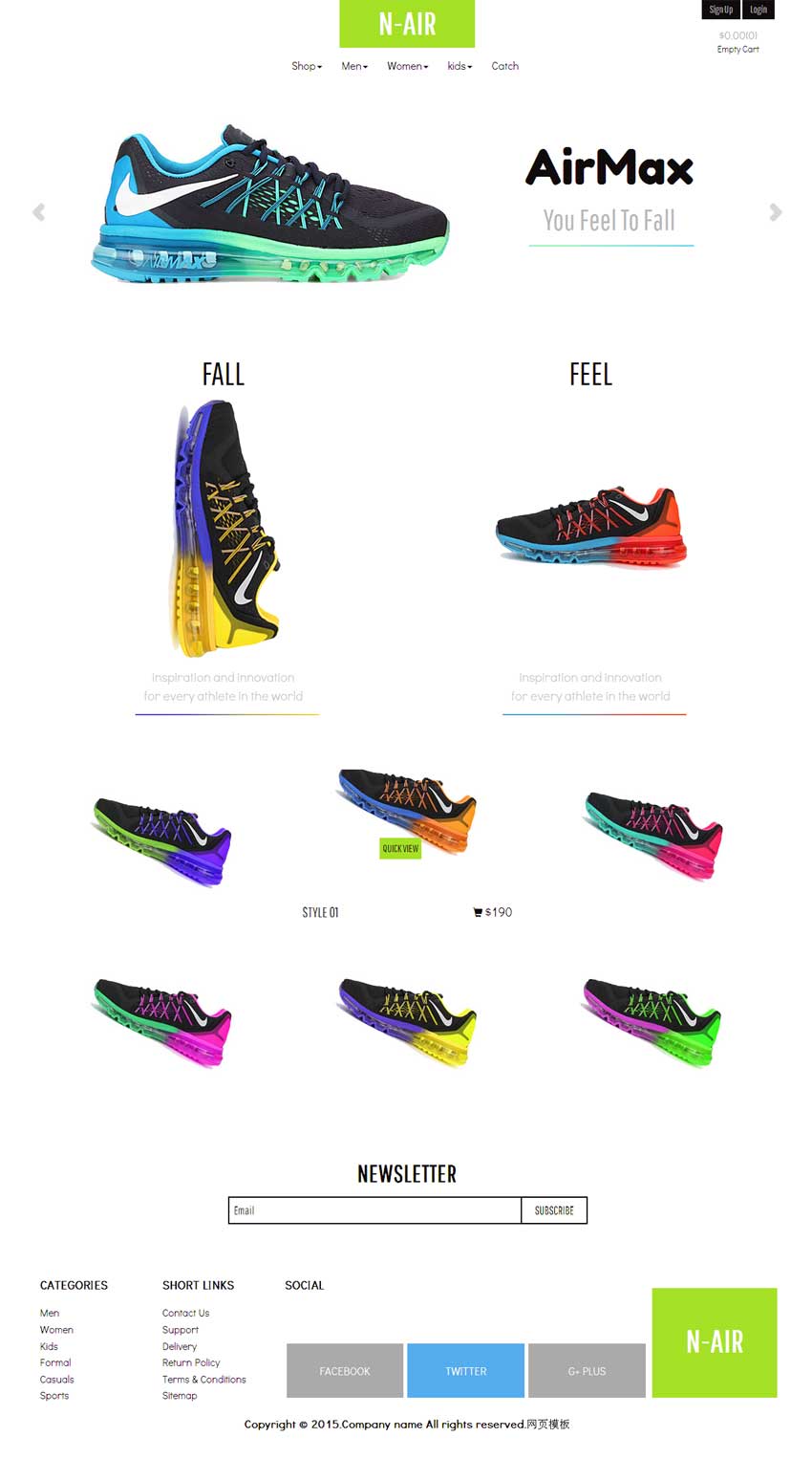 简单的响应式运动鞋购物商城模板html整站下载_商城网站模板