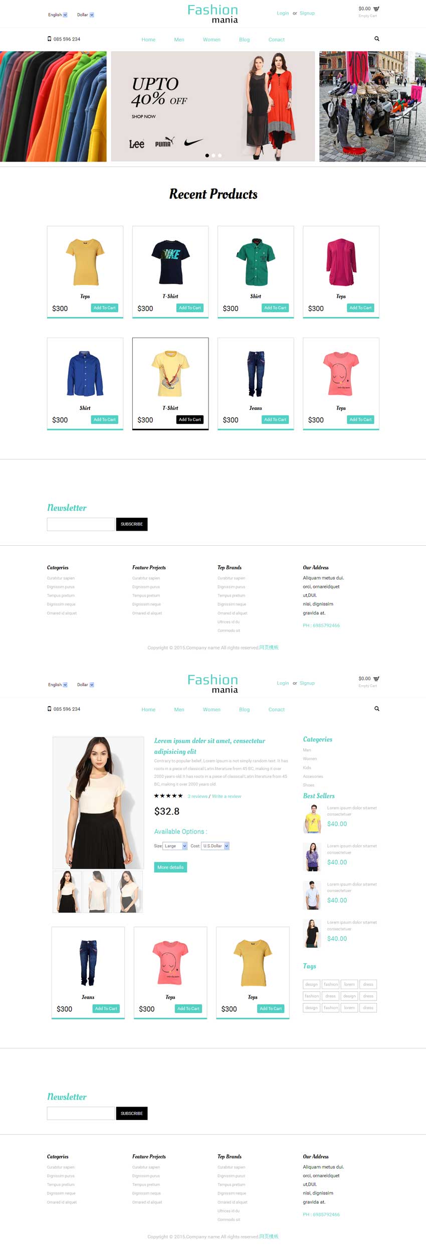 简洁bootstrap品牌服装购物商城网站html模板下载_商城网站模板