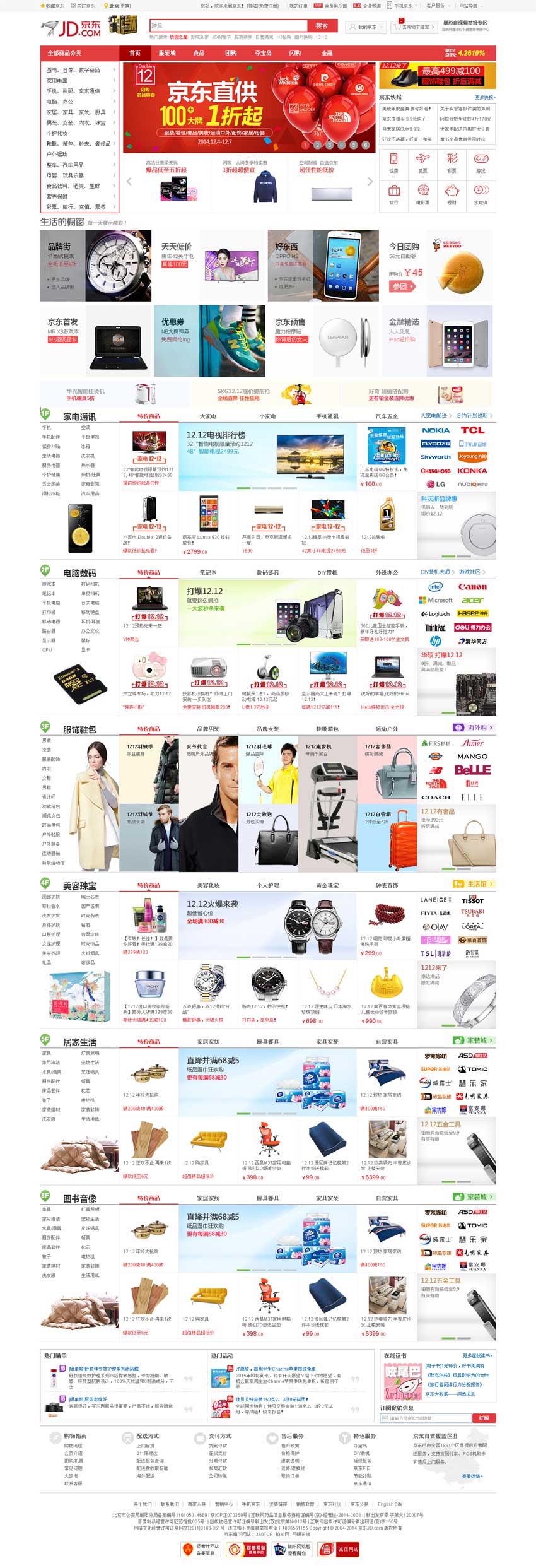 红色新版仿京东商城模板html源码下载_商城网站模板