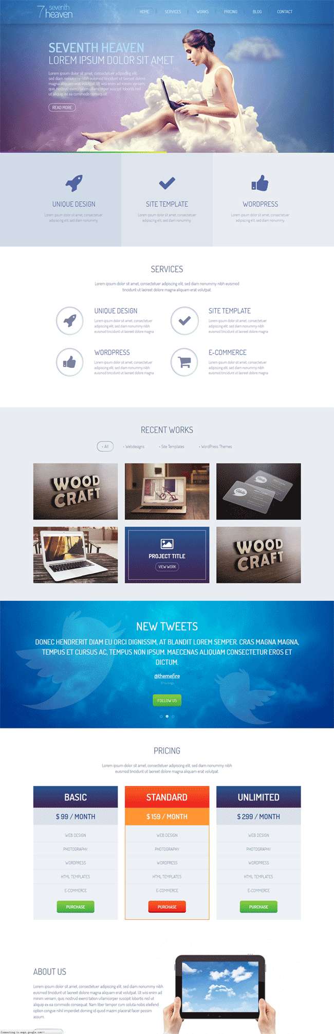 HTML5炫酷7Heaven广告设计公司介绍单页模板_html单页模板