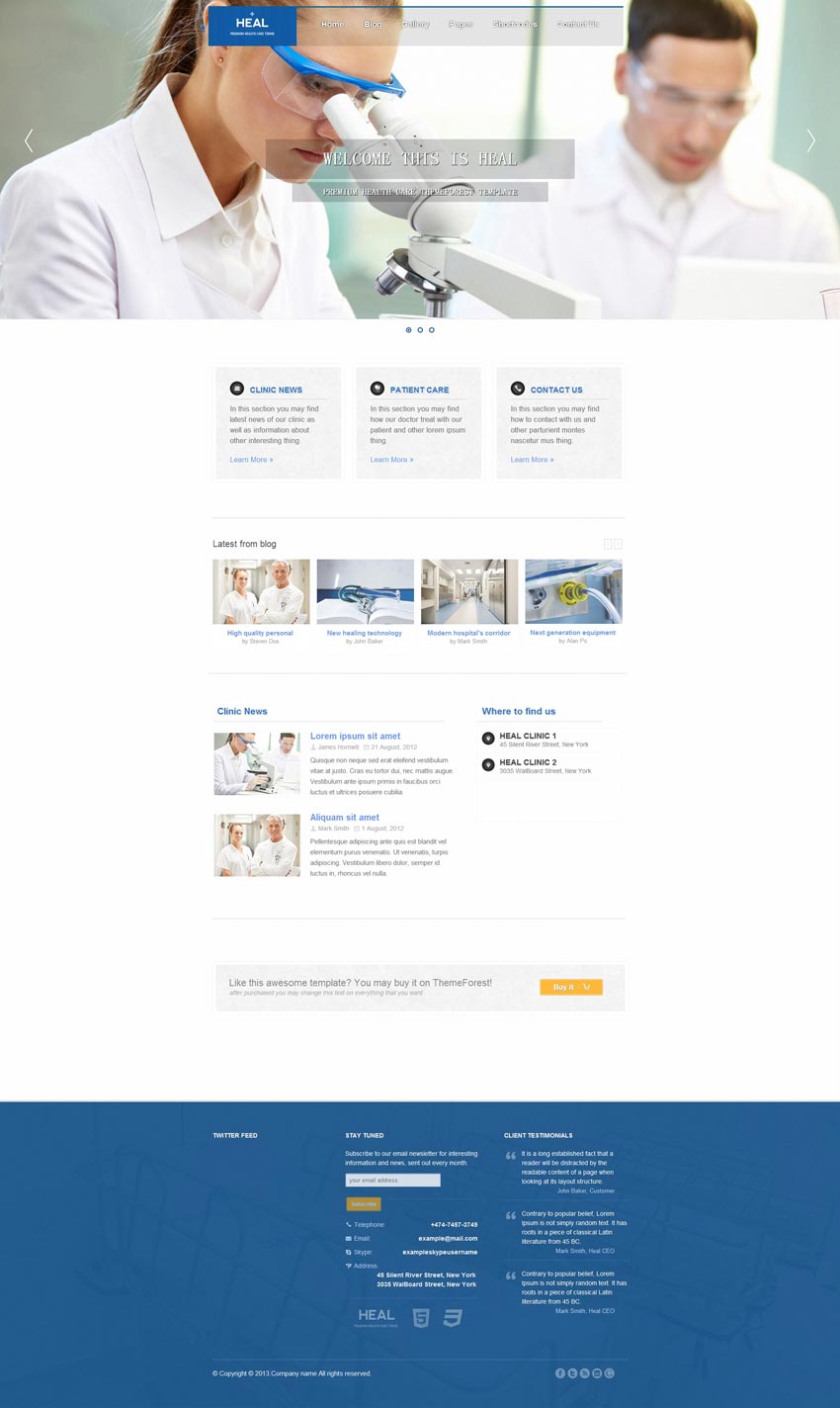 蓝色的医疗器械网站模板响应式html源码下载_响应式网站模板
