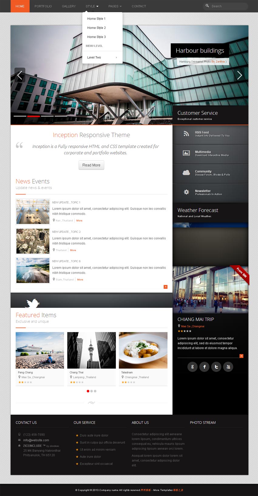 html5 bootstrap响应式旅游美食网站模板源码下载_响应式网站模板