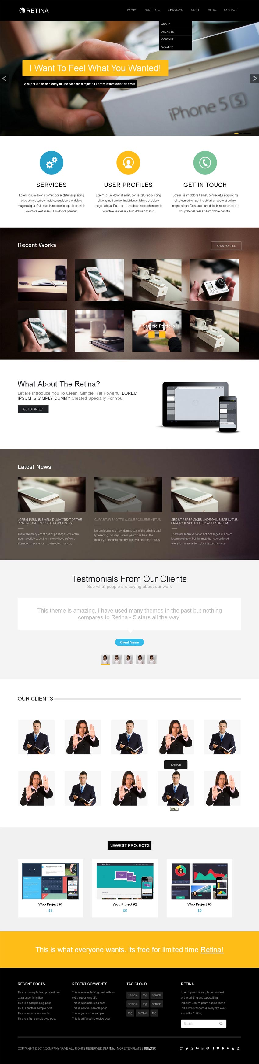 黑色简洁的IT商务网站响应式模板html整站下载_响应式网站模板