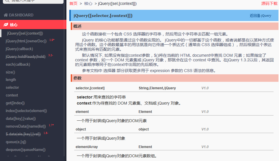 jQuery API 3.2.1 中文手册 chm_前端开发教程