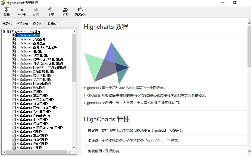Highcharts参考手册 中文CHM_前端开发教程