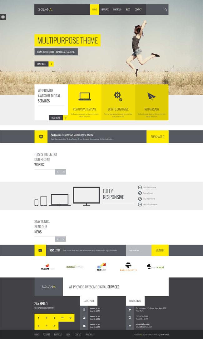 黄色公司响应式html5模板