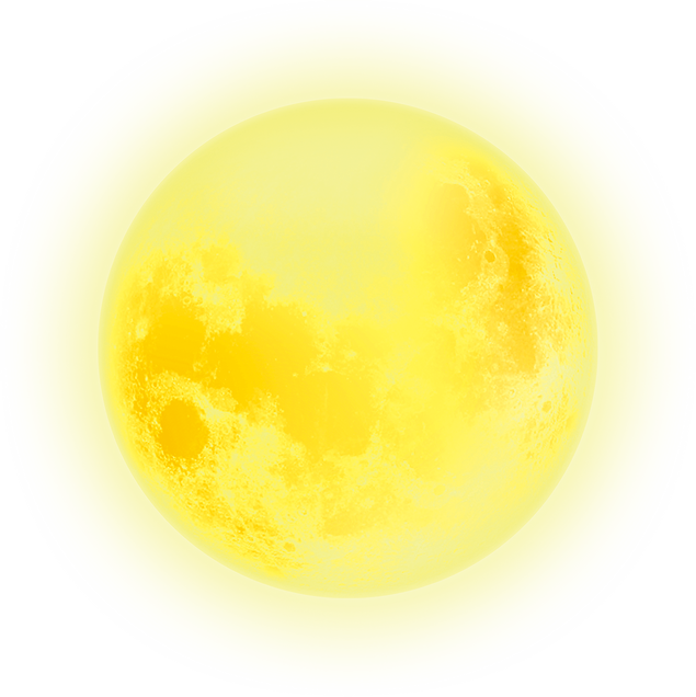 发光的金色圆月免抠图