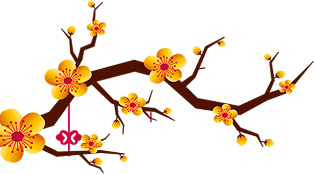 金色桃花免抠图