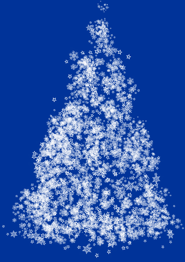 雪花拼成的圣诞树