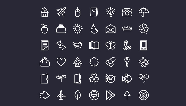 可以修改颜色的500+ppt设计常用线性图标打包下载